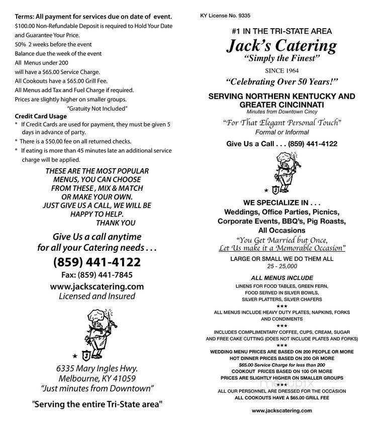 Jack's Caterg - Melbourne, KY