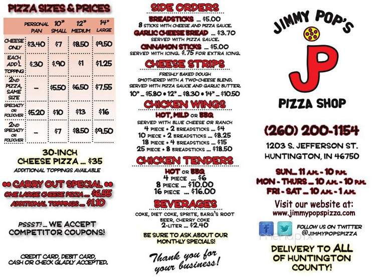 Jimmy Pop's Pizza Shop - Huntington, IN