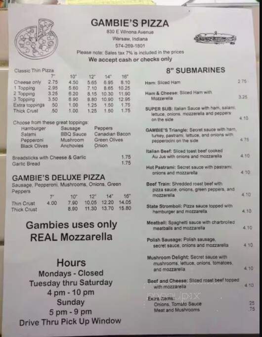 Gambie's Pizza - Warsaw, IN