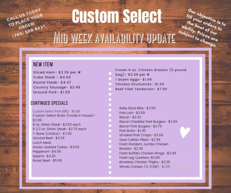 Custom Select Meat & Produce - Delphi, IN