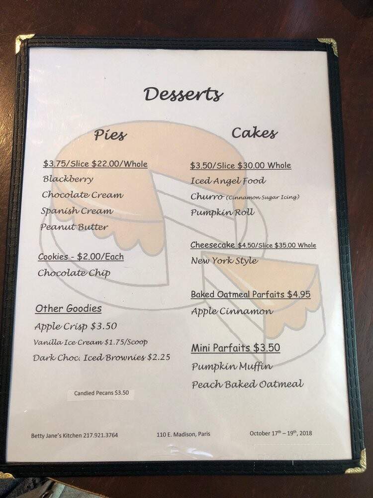 Betty Jane's Kitchen - Paris, IL