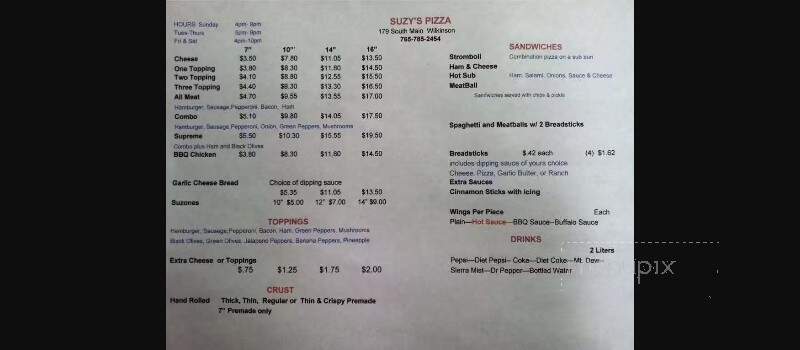 Suzy's Pizza - Knightstown, IN