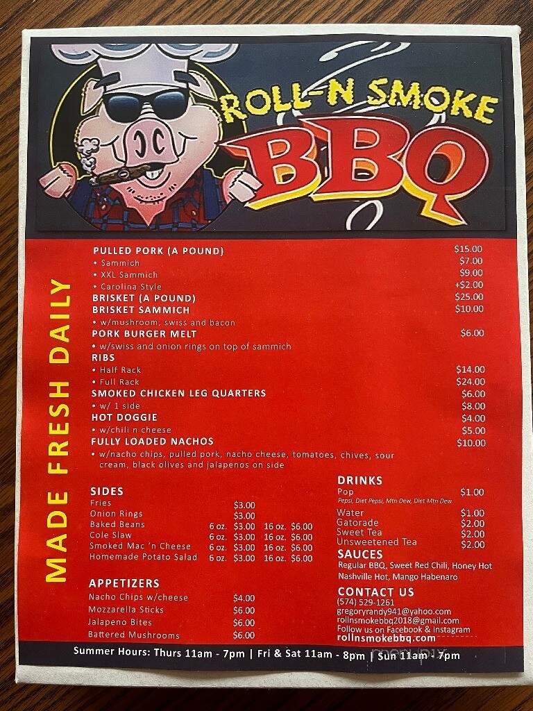 Roll-N Smoke BBQ  - North Webster, IN