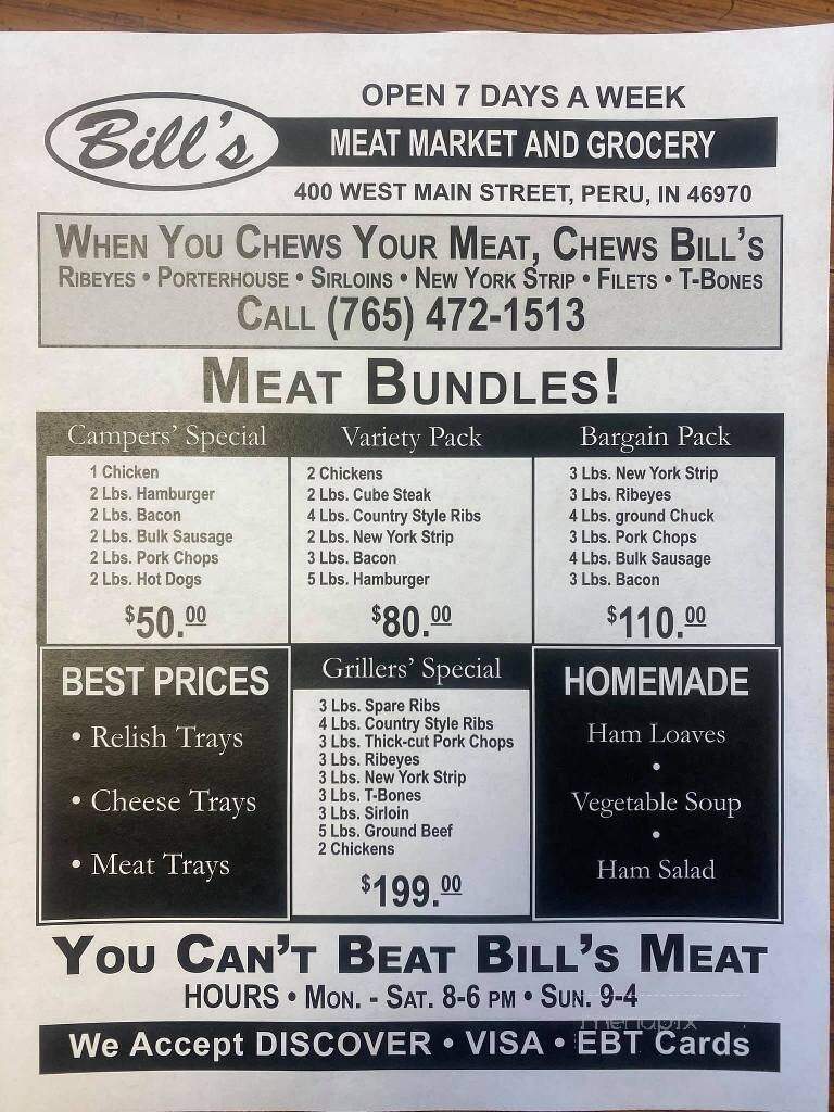 Bill's Meat Market - Peru, IN