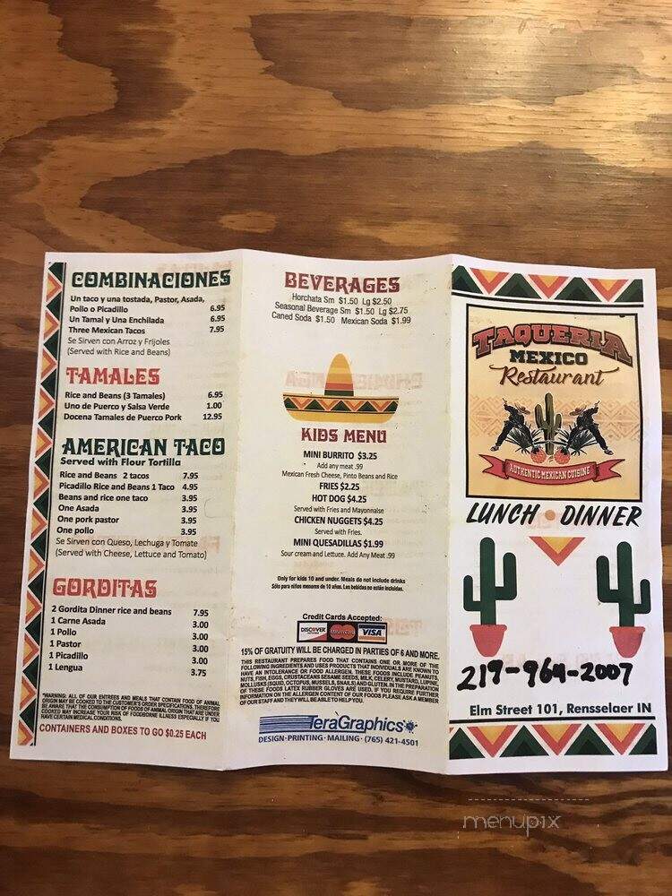 Taqueria Mexico - Rensselaer, IN