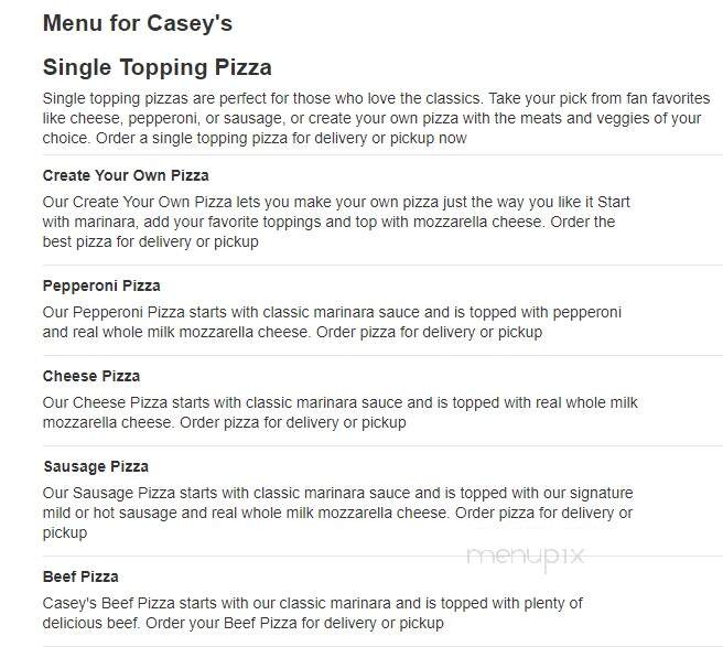 Casey's Carry Out Pizza - Petersburg, IN