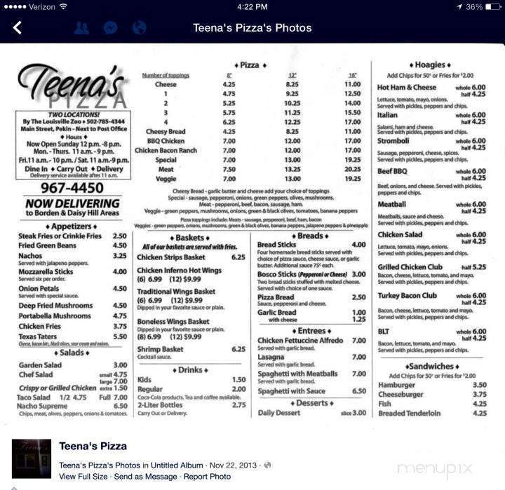 Teena's Pizza - Pekin, IN